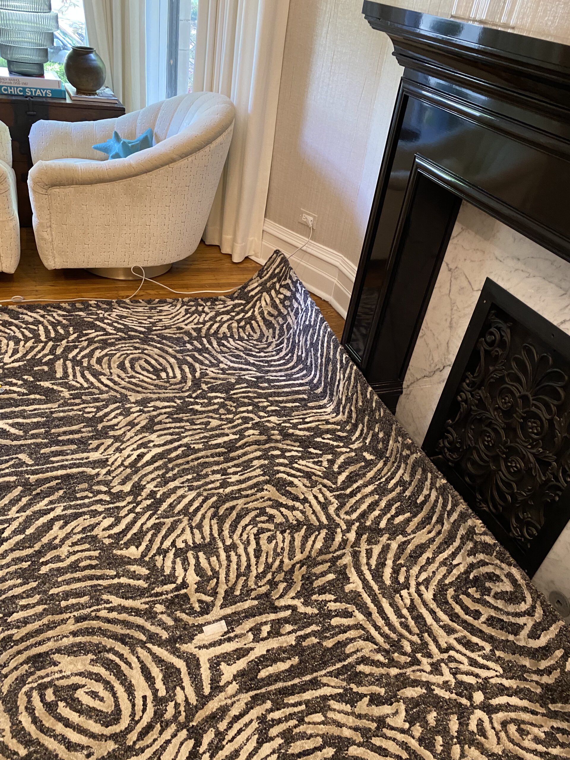 Patterned rug - Before cut