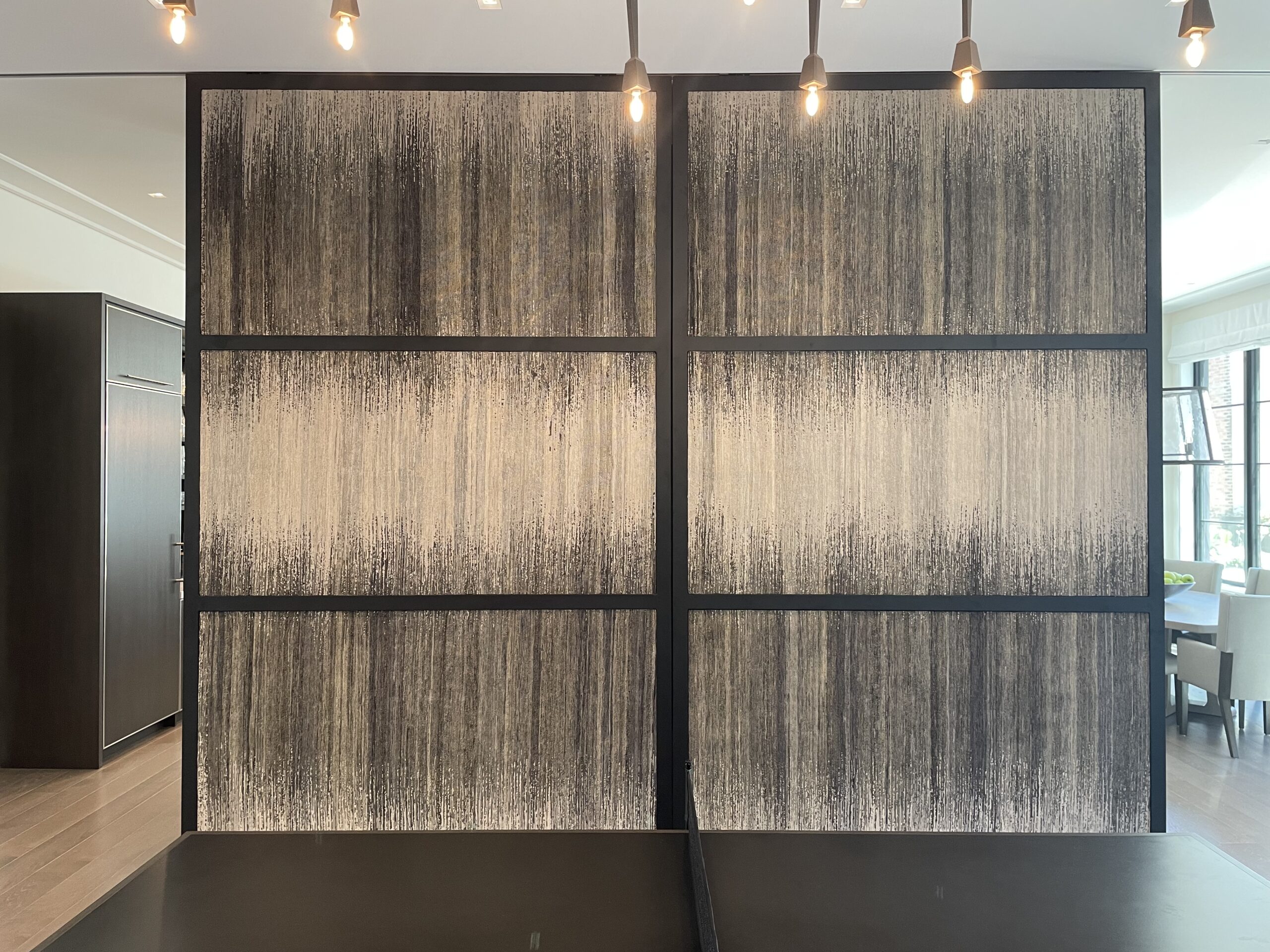 Customized rug on a sliding door